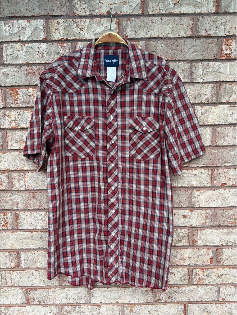 Vintage Wrangler Red Plaid Pearl Snap Shirt